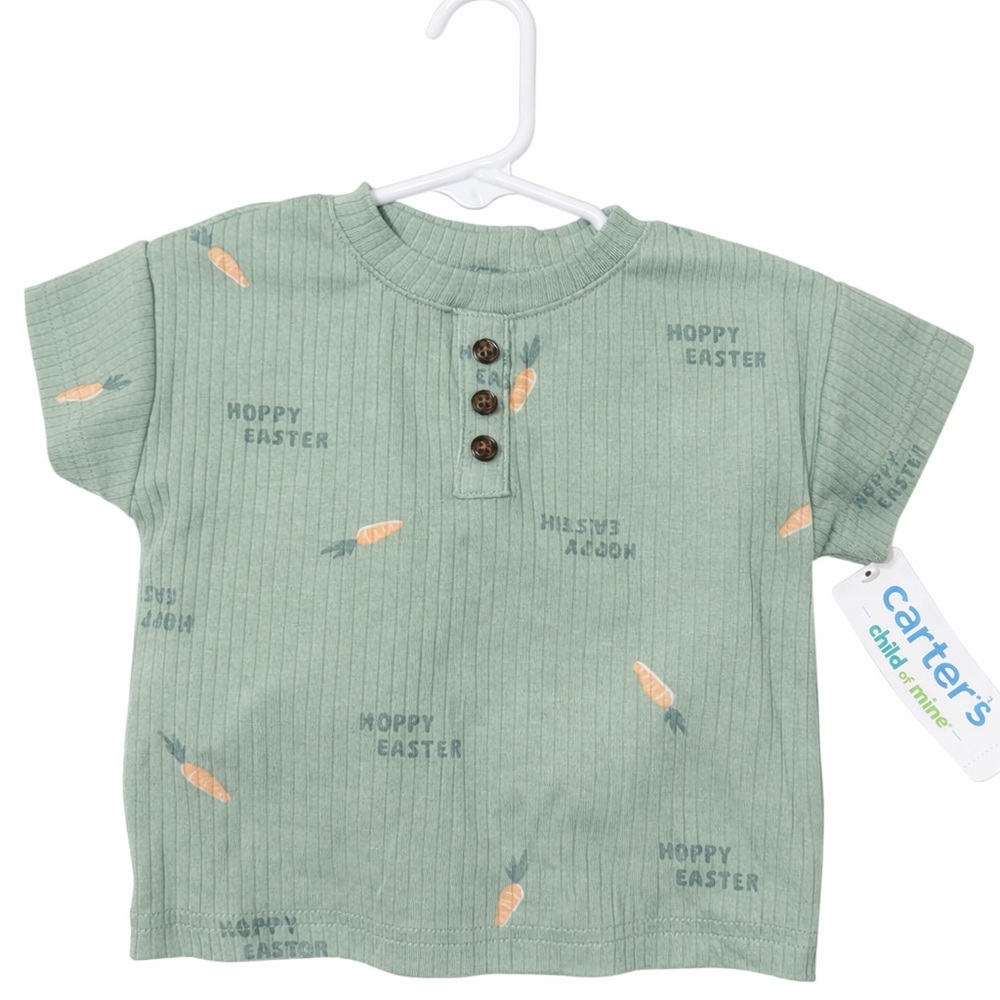 Carter's Sage Green 'Hoppy Easter' Shirt and Bottoms